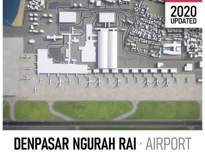 Ngurah Rai International Airport - DPS Low-poly 3D model