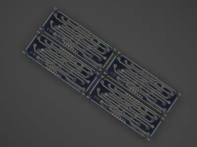 Illuminated Clock 7 Segmented LEDs Set 3D model