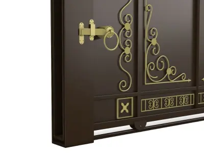 Fence and Gate 06 PBR  Low-poly 3D model