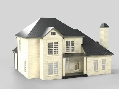 Cottage House Design 13T5  Low-poly 3D model
