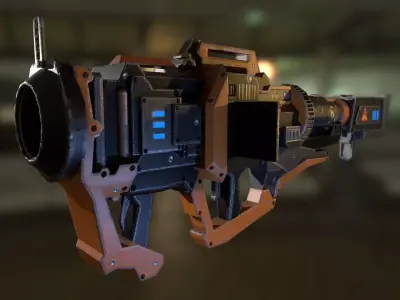 Scifi Rocket Launcher Low-poly 3D model