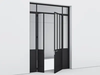 Aluminium door 308 3D model