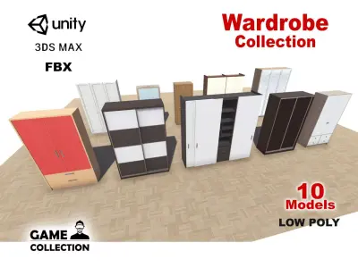Wardrobe Collection Low-poly 3D model