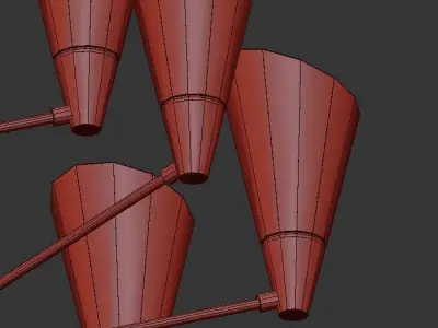 AX611 chandelier with brass and shades 3D model
