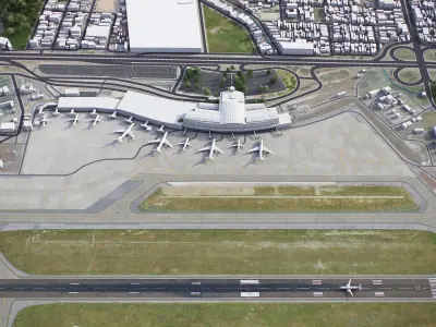 Fortaleza Airport Low-poly 3D model