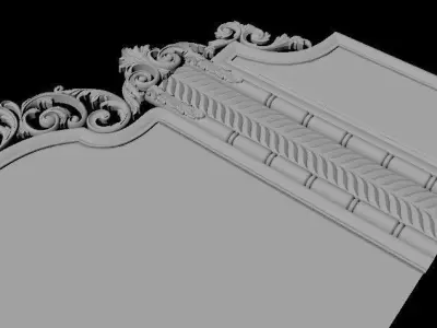 mirror gold ornate frame 3D model