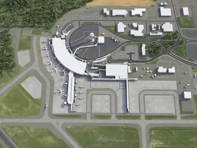 Perth - Airport - PER Low-poly 3D model