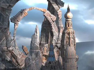 Al Khali Stone arches 3D model