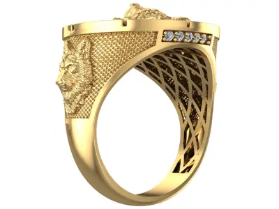 Wolf Ring Unisex 3D print model