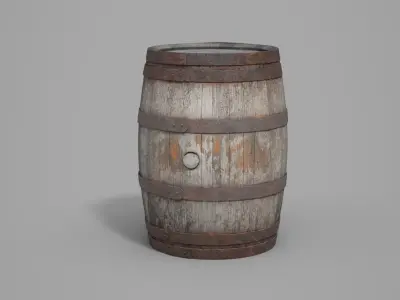 Old Wooden Barrel 3D model