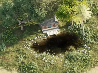 Temple Environment Scene Blender 3D model