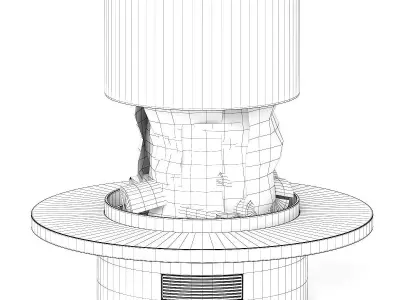 Round Metal Fireplace 3 3D model