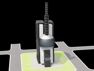 SCI FI Building Low-poly 3D model