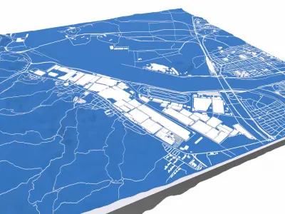 The Port of Ulsan South Korea  3D model