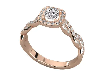 Women Light Weight Solitare Diamond Wedding Ring   4 Free 3D print model