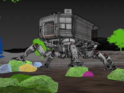 Outdoor robot mobile castle 3D model 3D model