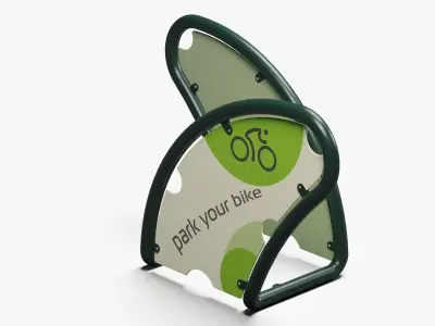 Modern Urban Bicycle Rack - Functional and Stylish Design 3D model