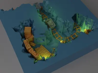 Coal Mine Entrance Tabletop Terrain 25 mm 3D print model
