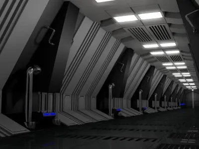 Sci Fi Corridor  3D model 16