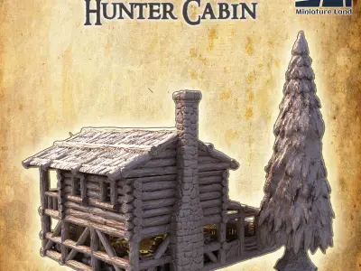 Forest Hunter Cabin Tabletop Terrain 28 MM 3D print model