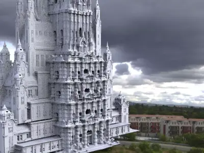 Fantasy architecture Mayan Sacrifice tower of the gods 3D model