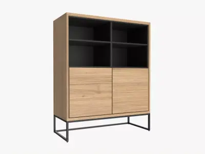 Cabinet with shelves 01 3D model