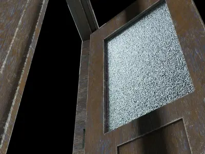 Classic Wooden Office Door Low-poly 3D model