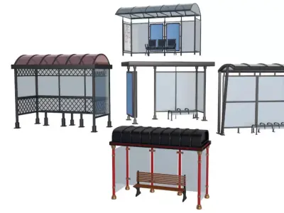 Bus Stop Collections 3D model
