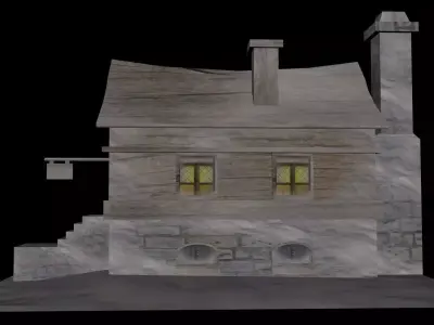 Low poly model of MMO House 4 3D model