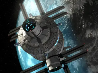 Space Station Construction Kit Low-poly 3D model
