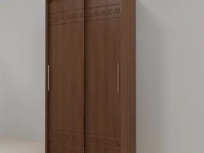 Wardrobe with shelves and drawers 3D model