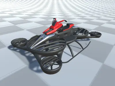Simple Hover Vehicle Physics Scripts with 3D models Kit 1 Low-poly 3D model