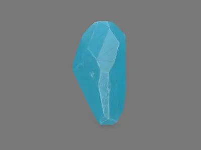 Crystal turquoise quartz cabochon Low-poly 3D model