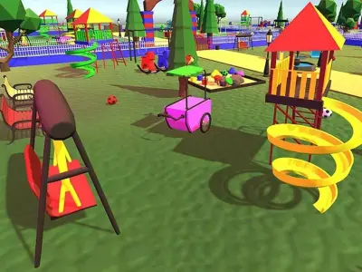 Cartoonish Amusement Park - Environment 3D model