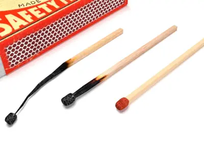 Matchbox and Matches Set 3D model