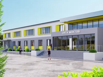 school Low-poly 3D model