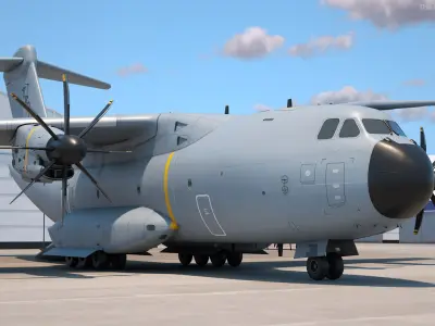  Military Transport Aircraft Airbus A400M Atlas with Humvee Inside 