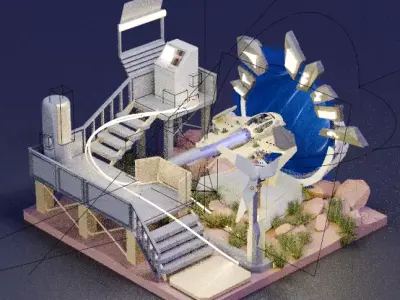 Spacecraft with portal animation 3D model