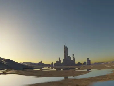 scifi city Low-poly 3D model