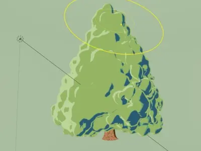 Anime Tree Generator - Low-Poly Customizable leafy tree Low-poly 3D model
