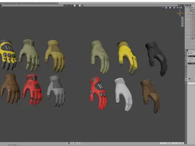 Sci-Fi Gloves Low-poly 3D model