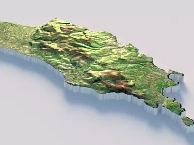 Isle of Man Ellan Vannin Terrain Country 3D model