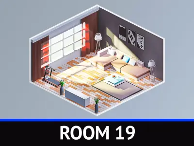 Room 19 Low-poly 3D model