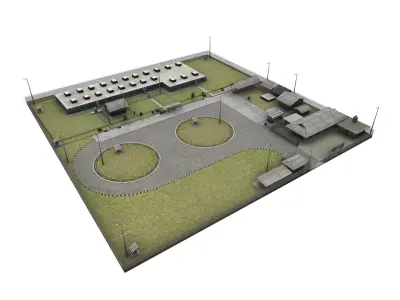 PERTAMINA Oil Factory Low-poly 3D model