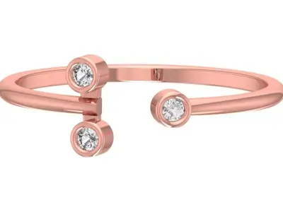 Solitaire Women Light Weight Band Ring 3D print model 25