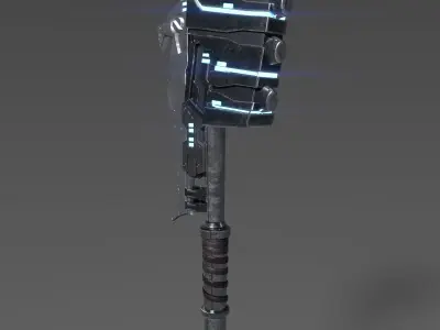 HALO 3 Gravity Hammer Low-poly 3D model