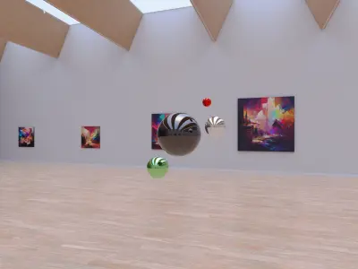 HDRI - Art Museum Gallery Interior 28 - 16384x8192 Texture