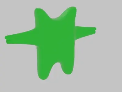 Mini Green Monster Low-poly 3D model