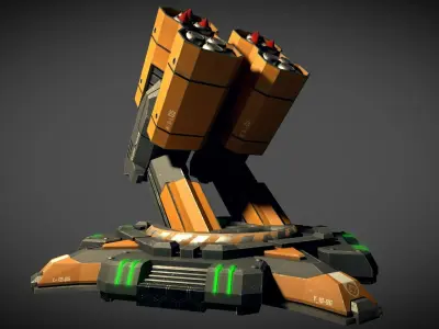 Missile Turret Low-poly 3D model