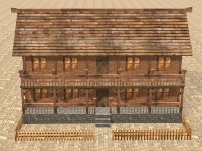 Medieval house fourteen 5 Low-poly 3D model